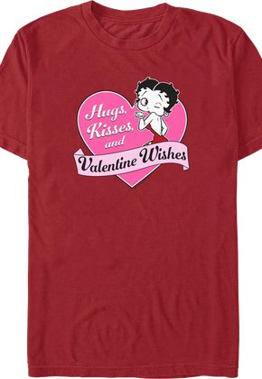 Hugs, Kisses, and Valentine Wishes Betty Boop T-Shirt