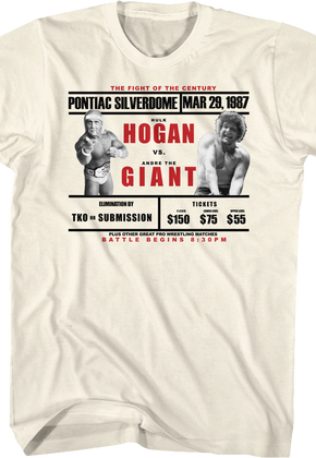 WWF Hulk Hogan vs Andre The Giant WrestleMania III T-Shirt