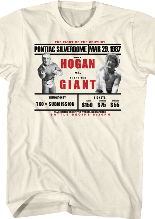WWF Hulk Hogan vs Andre The Giant WrestleMania III T-Shirt - main product image