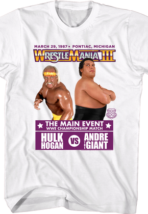 Hulk Hogan vs Andre The Giant WrestleMania III T-Shirt