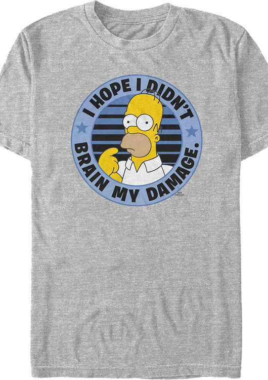 I Hope I Didn't Brain My Damage Simpsons T-Shirt - main product image