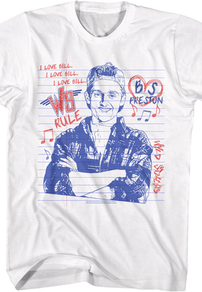 I Love Bill Notebook Doodle Bill & Ted's Excellent Adventure T-Shirt