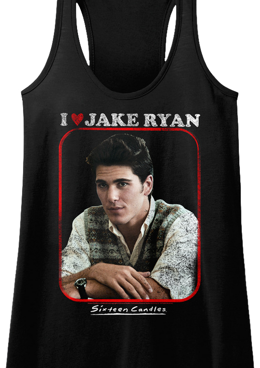 I Love Jake Ryan Sixteen Candles Racerback Tank Top - main product image