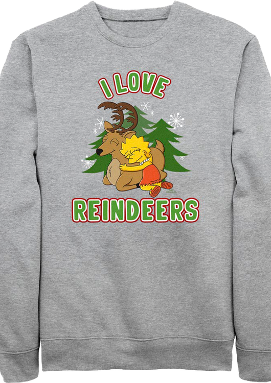 I Love Reindeers Simpsons Sweatshirt - main product image