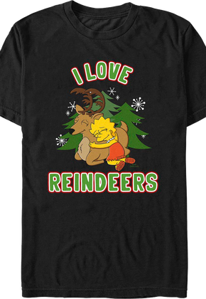 I Love Reindeers Simpsons T-Shirt