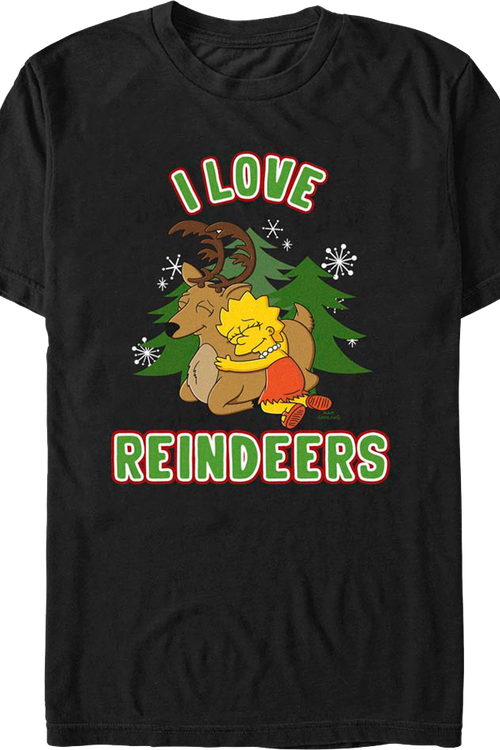 I Love Reindeers Simpsons T-Shirt - main product image