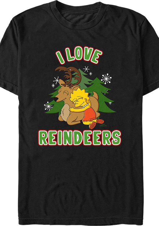 I Love Reindeers Simpsons T-Shirt - main product image
