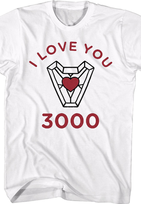 I Love You 3000 Iron Man Heart Marvel Comics T-Shirt