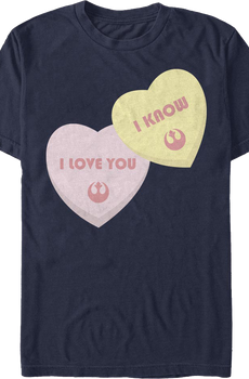 I Love You I Know Candy Hearts Star Wars T-Shirt