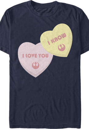 I Love You I Know Candy Hearts Star Wars T-Shirt