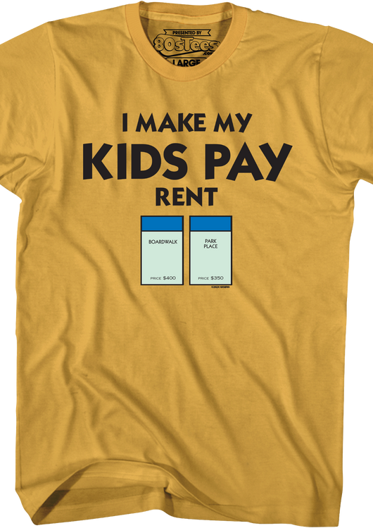 I Make My Kids Pay Rent Monopoly T-Shirt - main product image