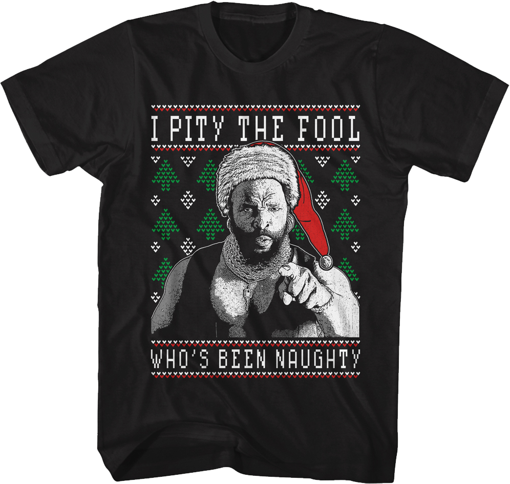 Mr t christmas sweater hot sale