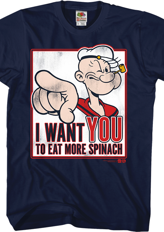 I Want You To Eat More Spinach Popeye T-Shirt - main product image