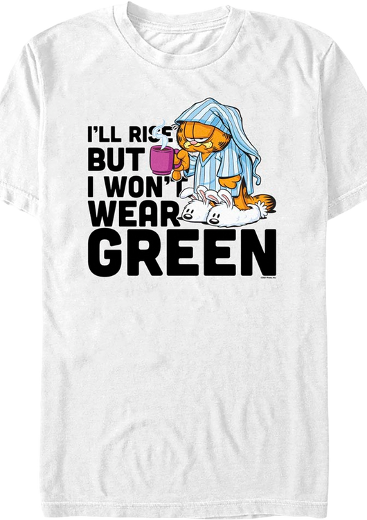 I Won't Wear Green Garfield T-Shirt - main product image