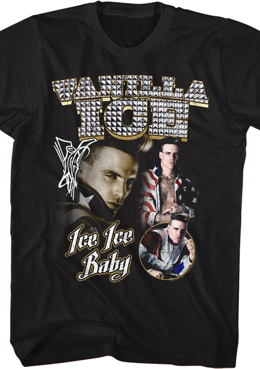 Ice Ice Baby Metal Studs Collage Vanilla Ice T-Shirt - main product image