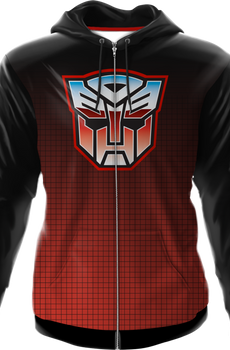 Icon Fade Activewear Autobot Transformers Premium Zippered Hooded Jacket