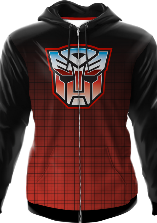 Icon Fade Activewear Autobot Transformers Premium Zippered Hooded Jacket - main product image