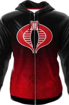 Icon Fade Activewear GI JOE Cobra Commander Premium Zippered Hooded Jacket