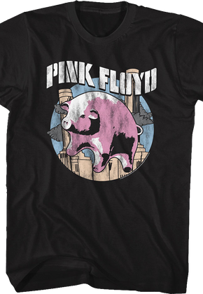 Illustrated Flying Pig Pink Floyd T-Shirt