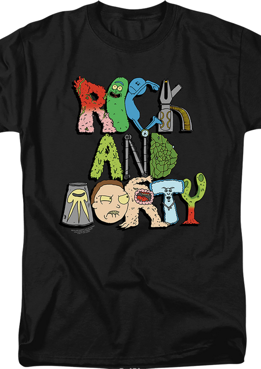 Illustrated Logo Rick And Morty T-Shirt - main product image