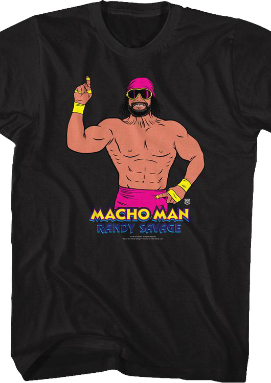 Multicolor Illustrated Macho Man Randy Savage T-Shirt - main product image
