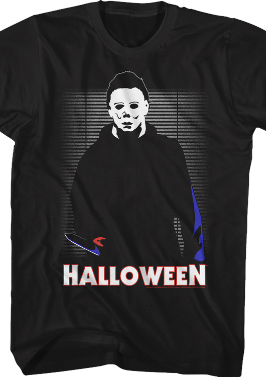 Illustrated Michael Myers Halloween T-Shirt - main product image