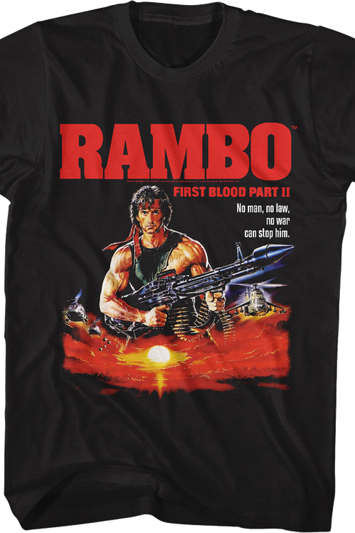 Illustrated Poster First Blood Part II Rambo T-Shirtmain product image