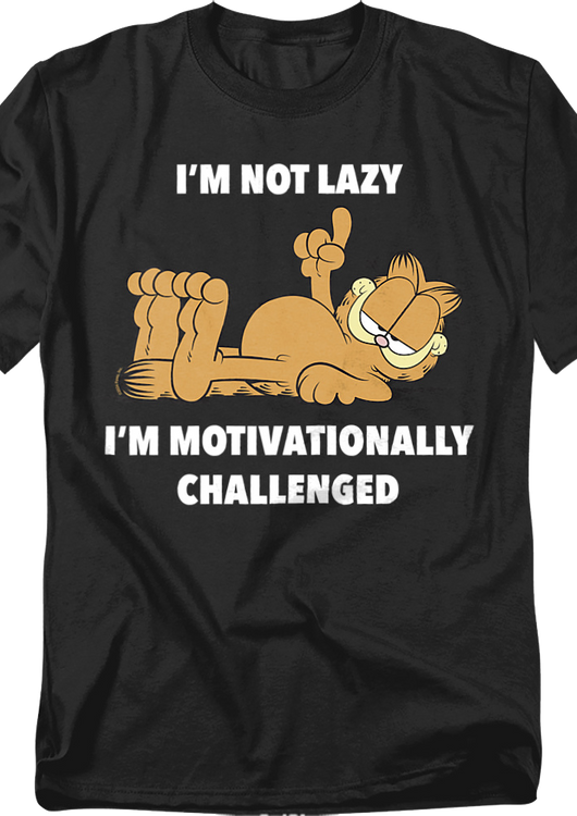 I'm Not Lazy I'm Motivationally Challenged Garfield T-Shirt - main product image