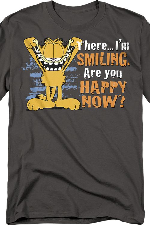 I'm Smiling Are You Happy Now Garfield T-Shirtmain product image