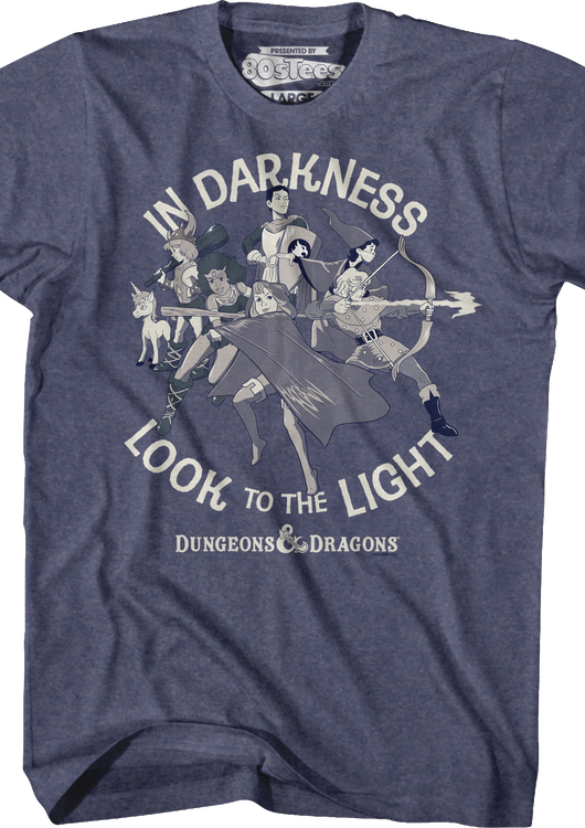 Vintage Blue In Darkness Look to the Light Dungeons & Dragons T-Shirt - main product image