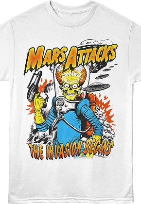 Invasion Begins Illustration Mars Attacks T-Shirt