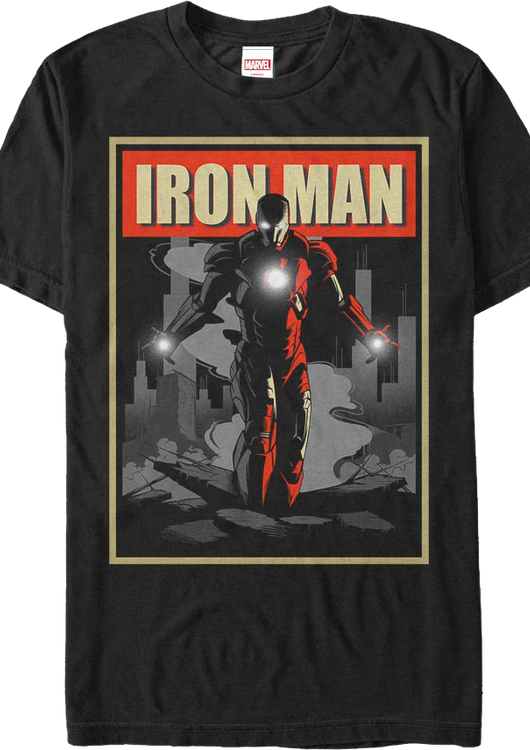 Iron Man Shadow Poster Marvel Comics T-Shirt - main product image