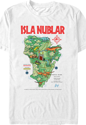 Isla Nublar Map Jurassic Park T-Shirt