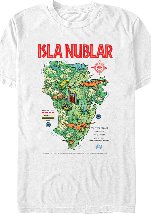 Isla Nublar Map Jurassic Park T-Shirt - main product image