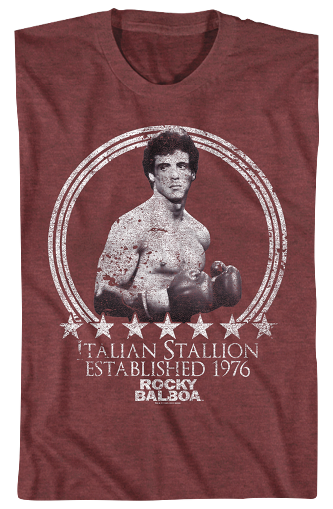 T-Shirt Officiel Rocky Balboa « It Ain’t Over » - Homme - Blanc - Marque Hybris - Neuf Avec Étiquettes