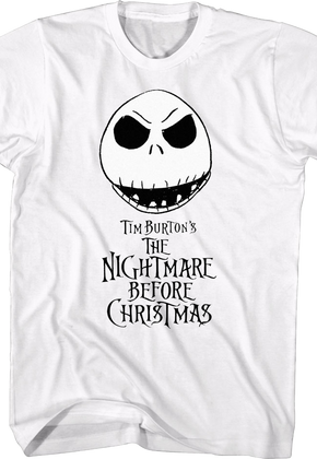 Jack Skellington Head Nightmare Before Christmas T-Shirt