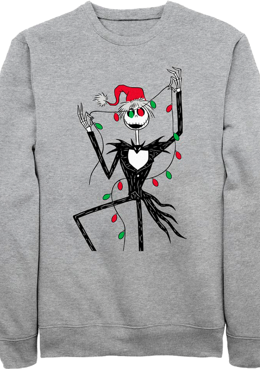 Jack Skellington Lights Nightmare Before Christmas Sweatshirt - main product image