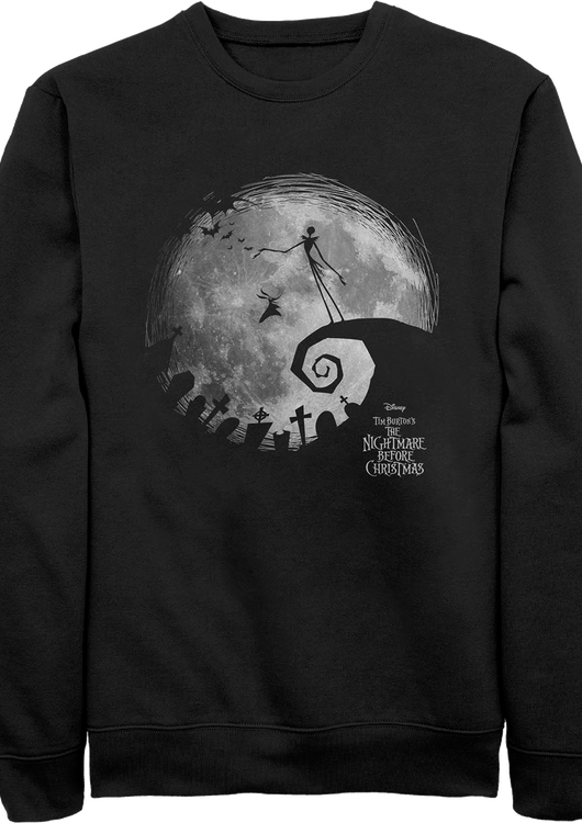 Jack Skellington Silhouette Nightmare Before Christmas Sweatshirt - main product image