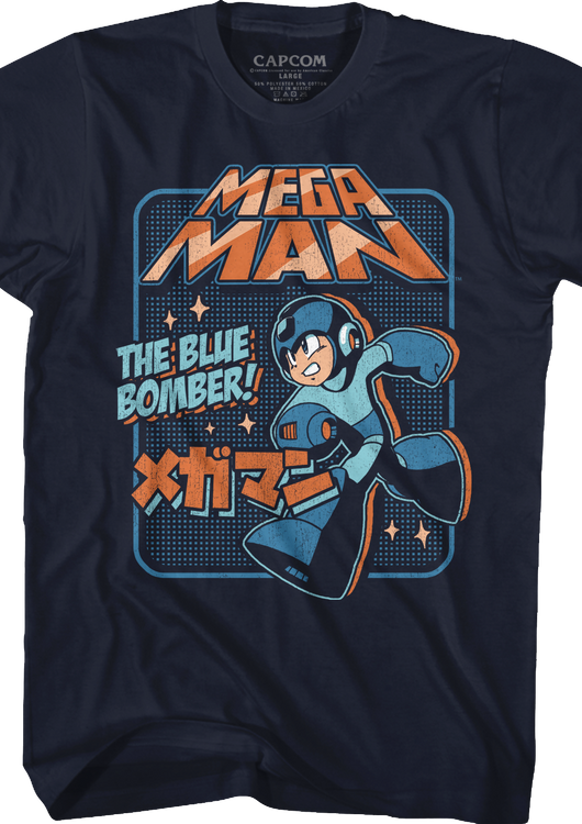 Japanese Blue Bomber Mega Man T-Shirt - main product image