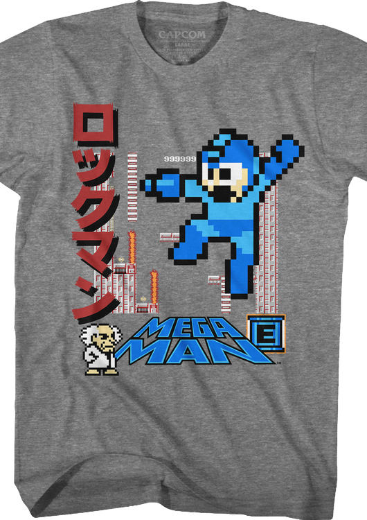 Japanese Collage Mega Man T-Shirt - main product image