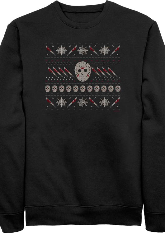 Jason Faux Ugly Christmas Sweater Friday the 13th Sweatshirt - main product image