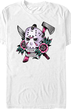Jason Voorhees Floral Tattoo Friday the 13th T-Shirt