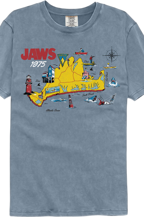 Jaws 75 Island Map Comfort Colors Brand T-Shirtmain product image