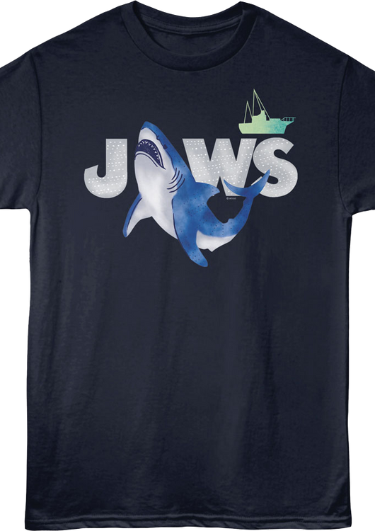 Watercolor Shark Attack Jaws T-Shirt - main product image