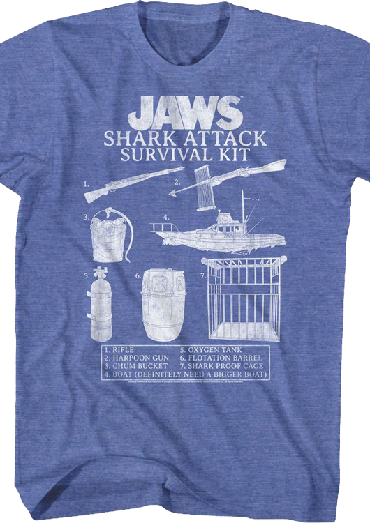 Vintage Shark Attack Survival Kit Jaws T-Shirt - main product image
