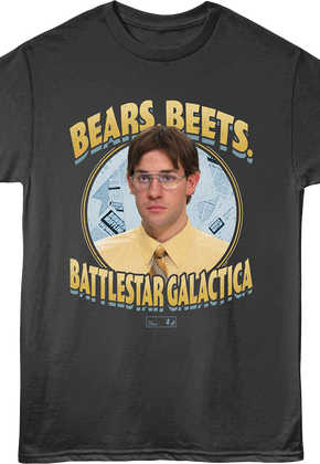 Jim Halpert Bears Beets Battlestar Galactica The Office T-Shirt