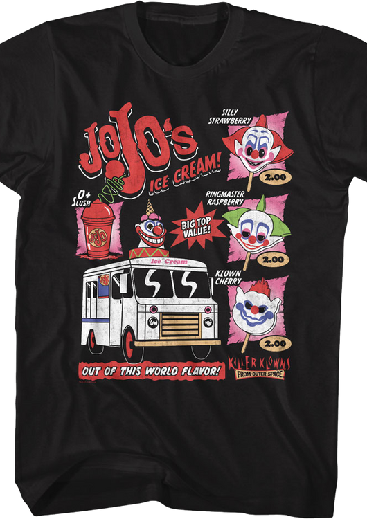 Jojo's Ice Cream Flavors Killer Klowns From Outer Space T-Shirt - main product image