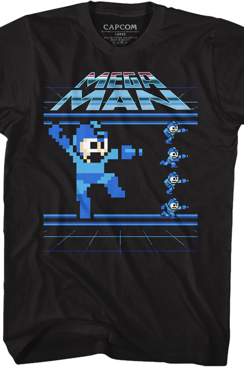 Jumping and Running Mega Man T-Shirtmain product image