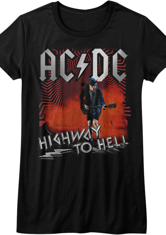 Ladies Angus Young Highway To Hell ACDC Shirt - main product image