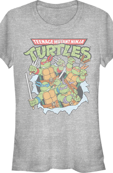 Ladies Breaking Through Teenage Mutant Ninja Turtles Shirt